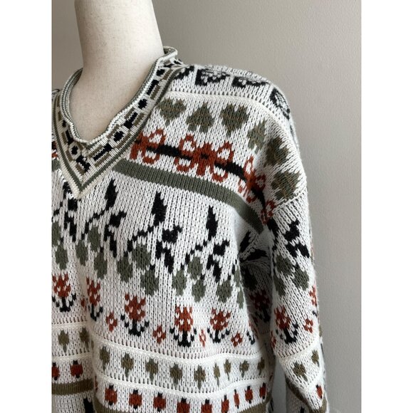 Vtg Croquet Sweater Womens M Fair Isle Made in USA 90s - Picture 3 of 7